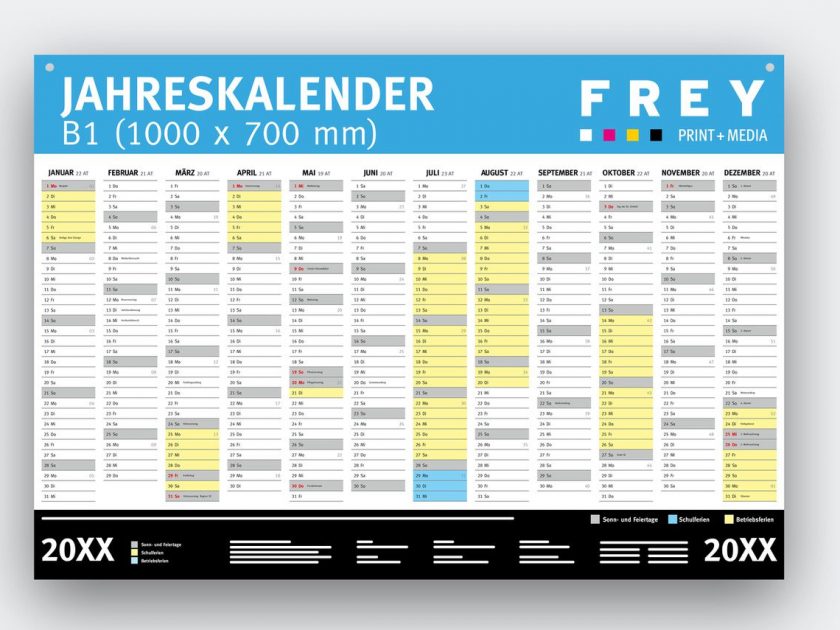 Wandplaner mit Firmeneindruck FREY DRUCK