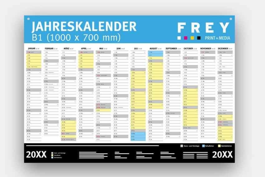 Wandplaner mit Firmeneindruck FREY DRUCK